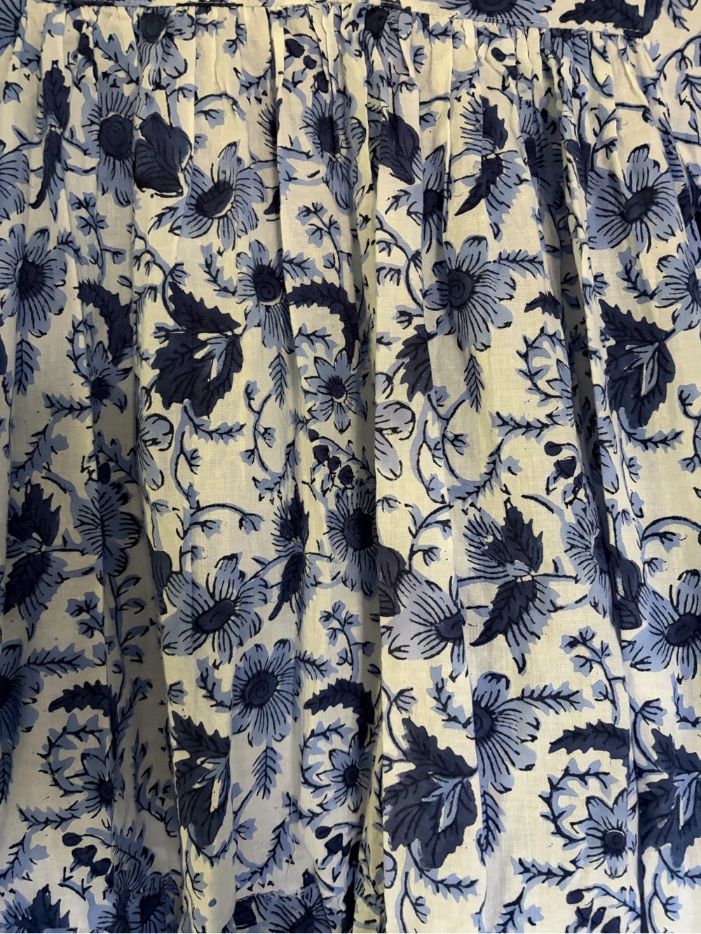 Blue Floral Maci Dress - Women's Puff Sleeve Tiered Dress - Picture 3 of 4